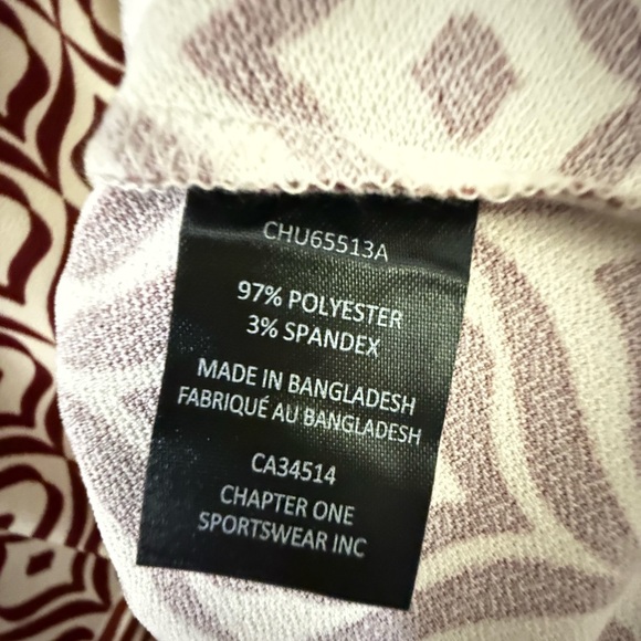 Jules & Leopold Maroon and White Geometric Top - Picture 2 of 2